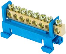 Шина неизолированная тип "Стойка" EKF PROxima N "ноль" ШНИ-6х9-8-КС-С 8 групп синий картинка 